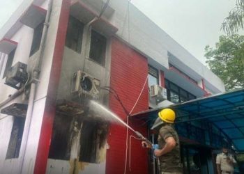 Fire breaks out at Bihar’s minor irrigation minister Santosh Kumar Suman’s official residence.
