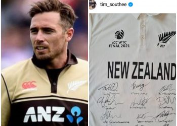 Tim Southee auctions WTC final shirt for 8-yr-old’s cancer treatment