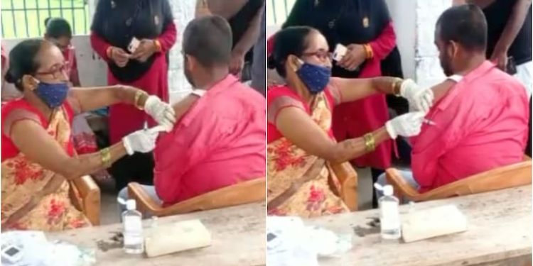 Man injected with ‘empty’ syringe rather than vaccine, On Camera.