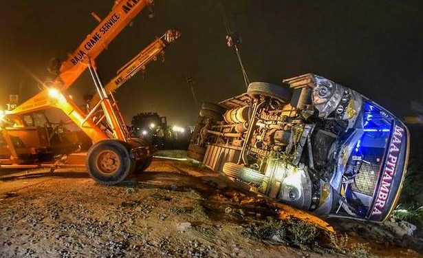 Speeding bus hits loader in UP’s kanpur killing 16: says police.