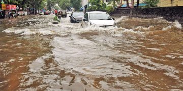 Heavy rain in parts of Mumbai, local train service hit.