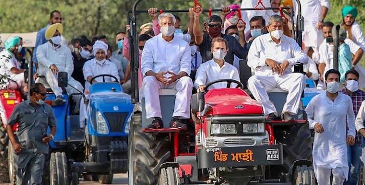 Rahul Gandhi Goes For Farm Laws Protest On Tractor