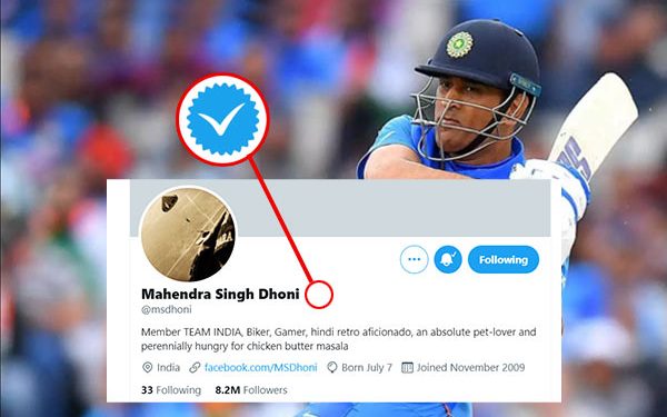 Twitter removes the blue verified badge from MS Dhoni’s account.