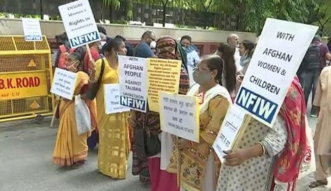 “Protect Afghan Women”: Hundreds Join In Protest In Delhi
