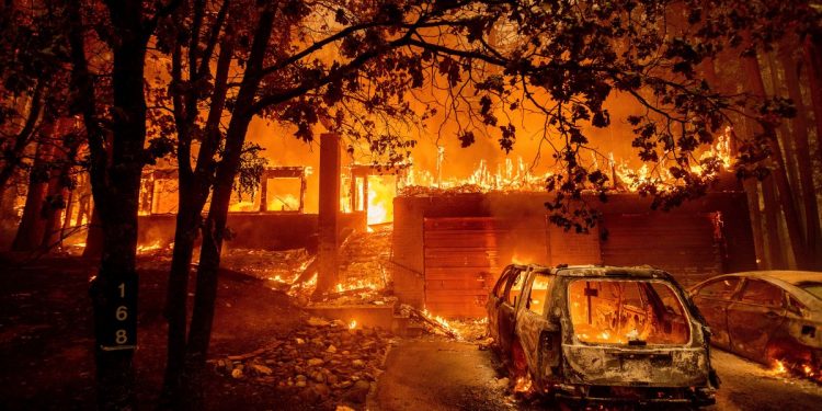 Evacuation orders widened as California Fire spread.