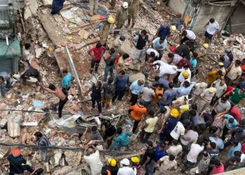 Two children killed when a four-story structure in Malkaganj, Delhi, collapses