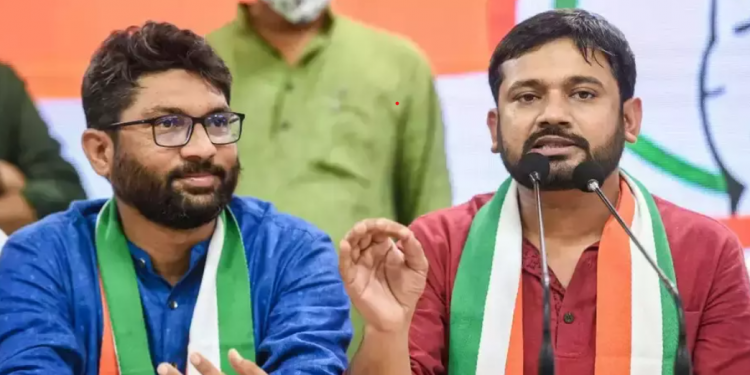 In the presence of Rahul Gandhi, Kanhaiya Kumar joins the Congress Party, and Gujarat MLA Jignesh Mevani expresses his support