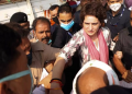 After being temporarily detained by UP police, Priyanka Gandhi was permitted to go to Agra