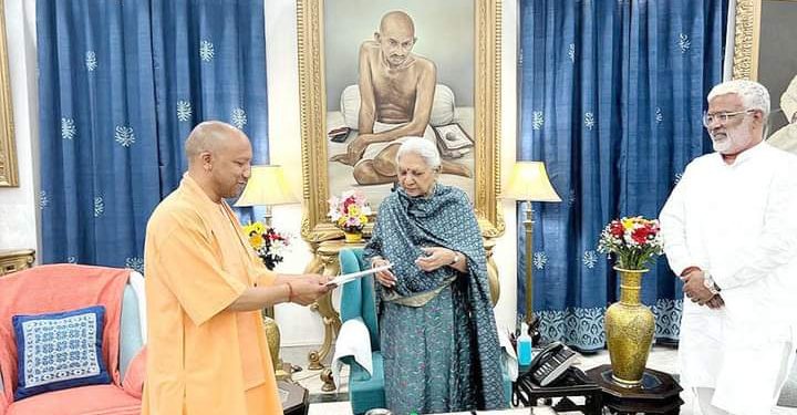 UP CM Adityanath Hands Over Resignation To Governor Anandiben Patel