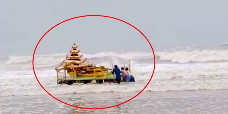 A Mysterious Golden Chariot washed ashore in Srikakulam