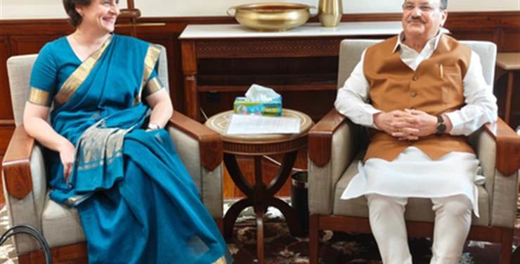 Priyanka Gandhi Meets JP Nadda: Pushes for AIIMS in Kerala, Urges Urgent Action on Wayanad Healthcare Crisis