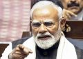 Prime Minister Narendra Modi speaks in the Lok Sabha during the debate on the Motion of Thanks to the President’s Address