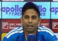 India captain Suryakumar Yadav addresses the media ahead of the T20 World Cup